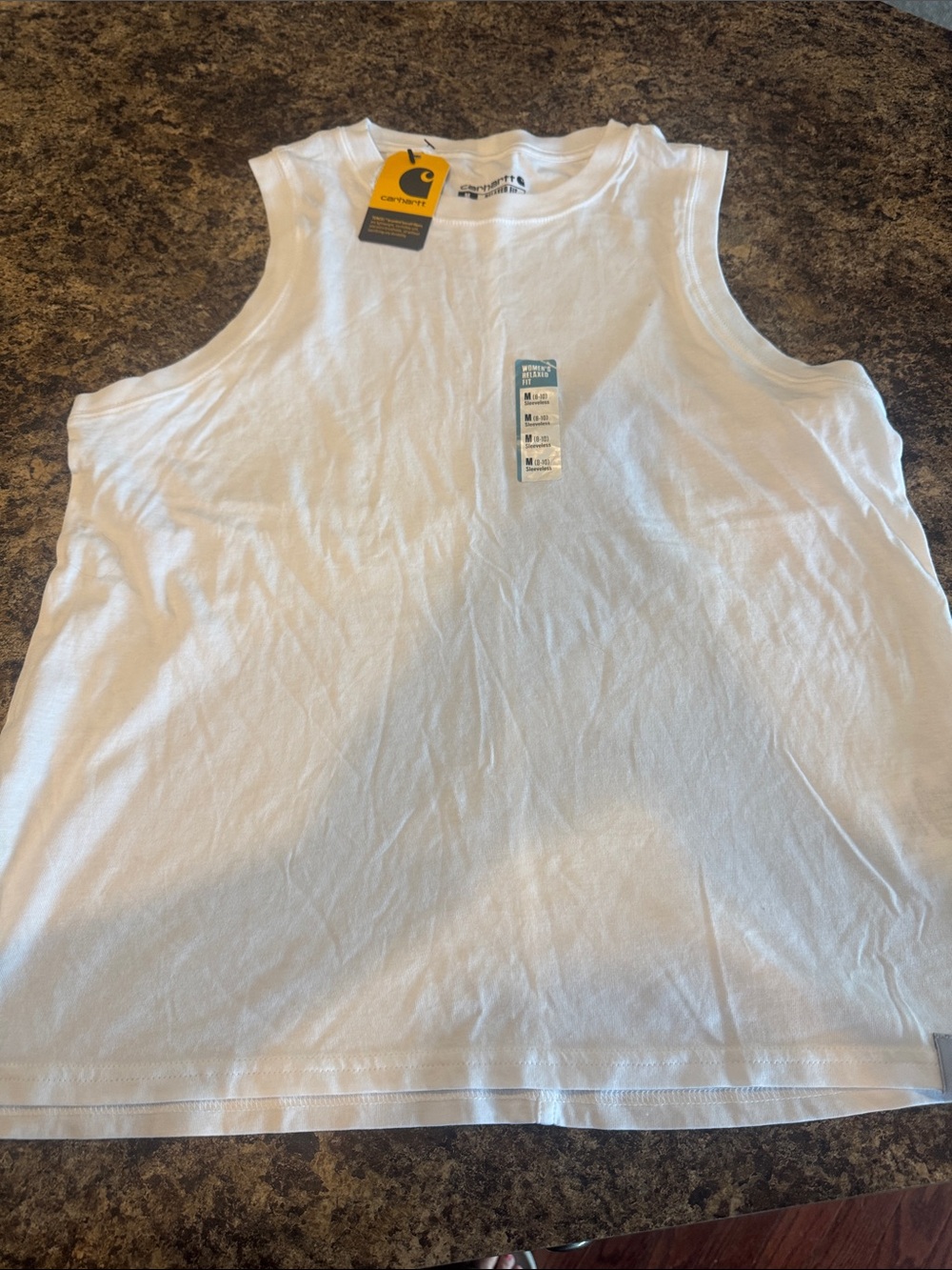 Carhartt Women’s  White Tank Top Sleeveless Cotton Tee